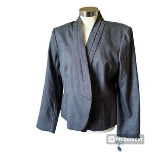Pendleton Wool Women's Size 16 Petite Blazer Gray Work Career Business Preppy